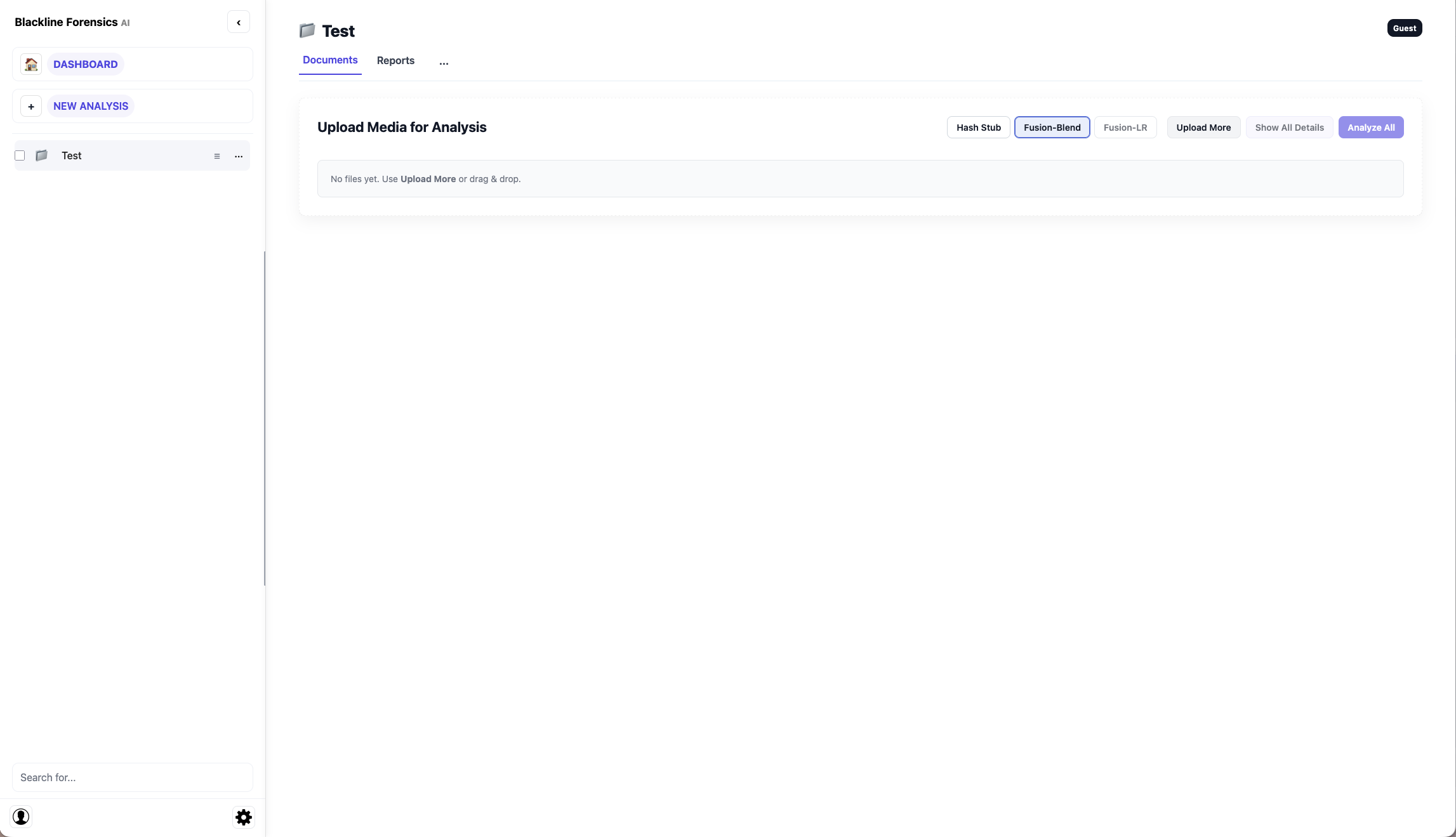 Blackline Forensics interface preview