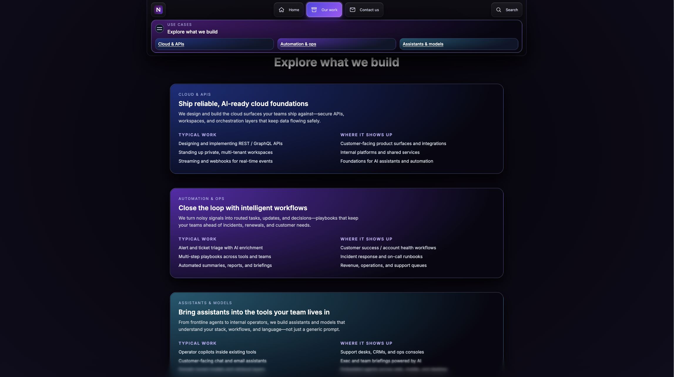 Noval AI feature exploration section
