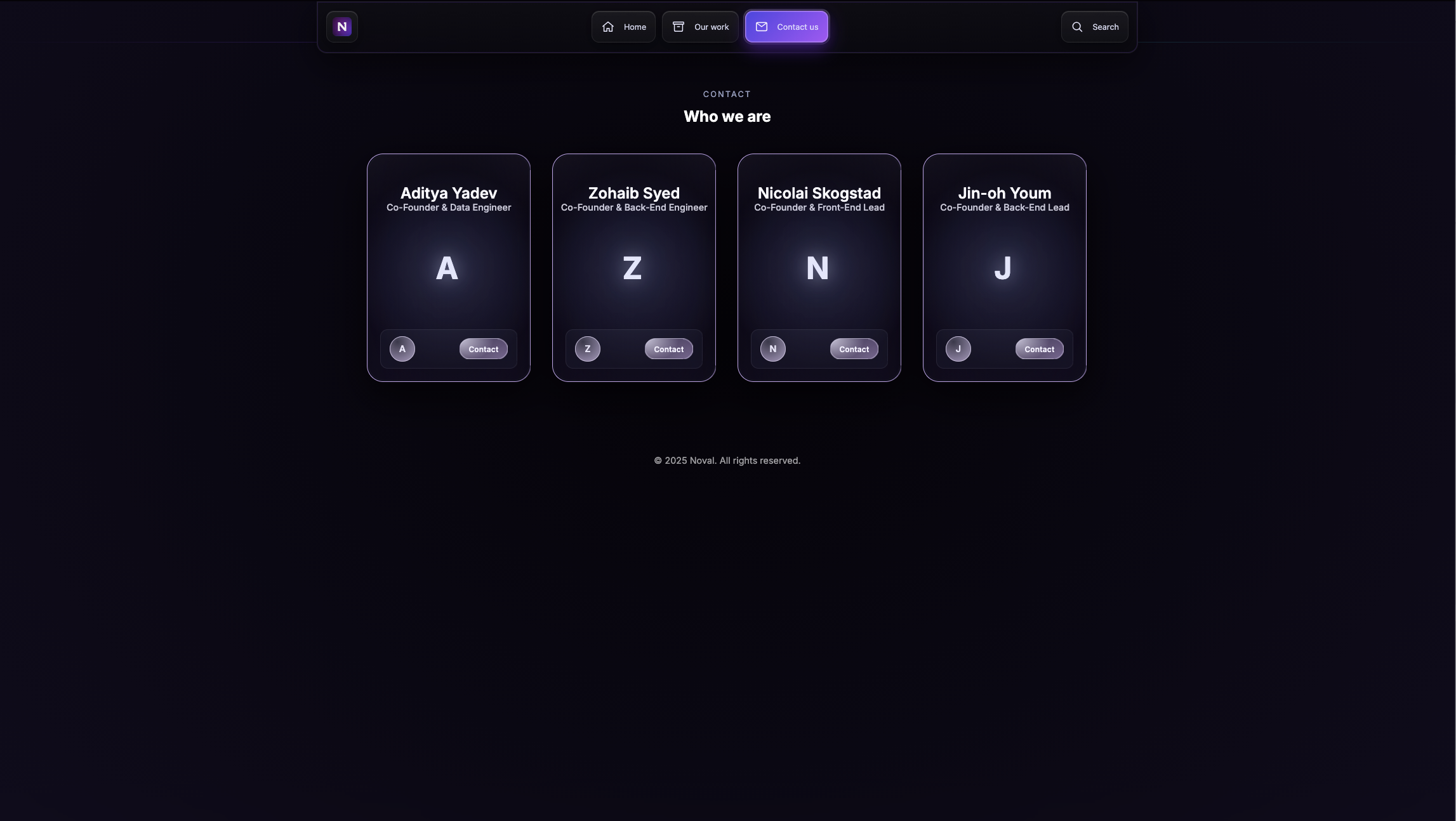 Noval AI contact section